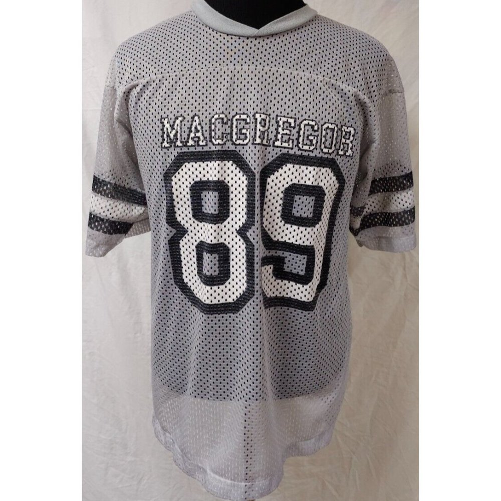 Vintage  MACGREGOR #89 Large Grey Practice Perforated Football NFL Jersey